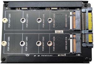 Cablecc Dual NGFF B+M Key M.2 SSD Card JOBD Raid0 Span Bridge to 2.5inch SATA Combo HDD Disk Drive Enclosure