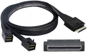 Chenyang SF-051 OCuLink PCIe PCI-Express SFF-8611 8x 8-Lane to Dual SFF-8643 HD 4x SSD Data Active Cable 50cm