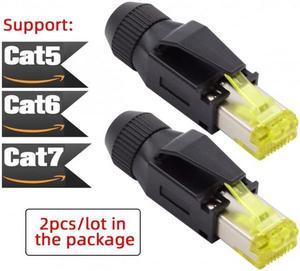 Chenyang UT-005 2pcs/lot STP UTP Shield Cat6 RJ45 8P8C Plug Assembly Crimp Type for Industrial Network Ethernet Patch Cord