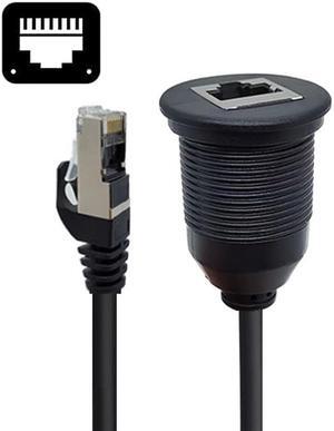 Jimier CY UT-017-1.0M 1m Waterproof Dustproof Screw Locking CAT6 RJ45 Male to Female Lan Ethernet Network Extension Cable Car Panel Mount Design