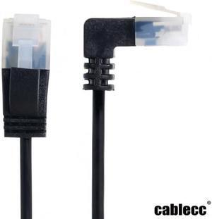 Xiwai Ultra Slim Cat6 Ethernet Cable RJ45 Up Angled to Straight UTP Network Cable Patch Cord 90 Degree Cat6a Lan for Laptop Router TV BOX