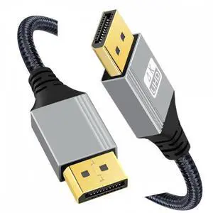 Chenyang 100cm DisplayPort DP to DP Cable 4K 60hz Cable Silver Sleeve Ultra-HD UHD for Desktop Laptop Monitor Graphics Card