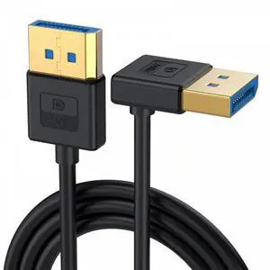 Chenyang Ultrafine Down Angled DisplayPort 1.4 DP to DP Cable 8K 60hz Cable Ultra-HD UHD 4K 144hz 90 Degree for Desktop Laptop Monitor 100cm