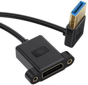 Chenyang Ultrafine Down Angled DisplayPort 1.4 DP Male to Female Extension Cable 8K 60hz 4K 144hz for Desktop Laptop Monitor Graphics Card 30cm