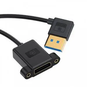 Chenyang Ultrafine Left Angled DisplayPort 1.4 DP Male to Female Extension Cable 8K 60hz 4K 144hz for Desktop Laptop Monitor Graphics Card 30cm