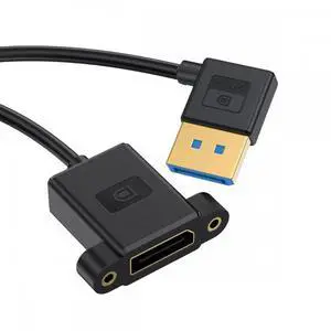 Chenyang Ultrafine Right Angled DisplayPort 1.4 DP Male to Female Extension Cable 8K 60hz 4K 144hz for Desktop Laptop Monitor Graphics Card 30cm