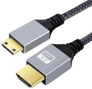Chenyang 2.0M HDMI 2.0 Male to Mini HDMI Type-C Male 4K 60hz Cable with Sleeve Straight Connector for HDTV Computer Laptop Monitor