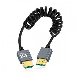 Chenyang HDMI 2.1 Male to HDMI Male 8K 60hz Stretch Coiled Cable 100cm for HDTV Computer Laptop Monitor