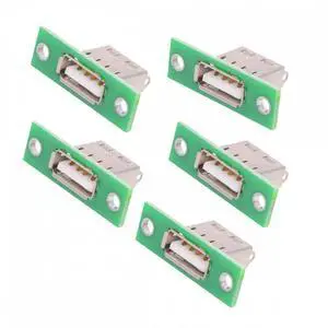 CY 5pcs/set DIY OEM USB Type-A Female Socket Connector with Panel Mount Solder Type