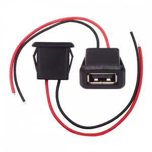 CY 2pcs/set DIY OEM Type A Female Socket to 2Pin Open Cable Latch Mount Type DC 5V Power