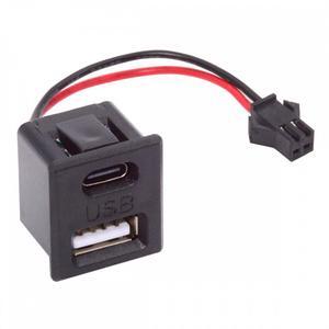 Chenyang DIY OEM Type-C & Type-A Female Socket to 2Pin Header Cable Pitch=2.54mm Latch Mount Type DC 5V Power