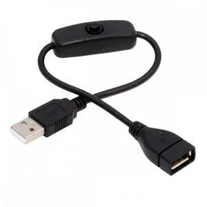 Chenyang USB2.0 Cable with On Off Power Switch Button USB Type-A Male to Female for DC 5V Desk Lamp Fan Camera