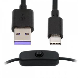 Chenyang Type-C USB2.0 to Type-A Cable with On Off Power Switch Button USB-C for DC 5V Desk Lamp Fan Camera