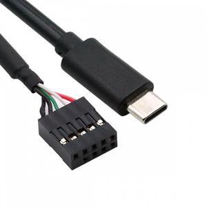 Chenyang USB 2.0 Motherboard 9pin 10pin Header to Type-C USB-C Cable 50cm for Mini Monitor Sensor Panel Camera