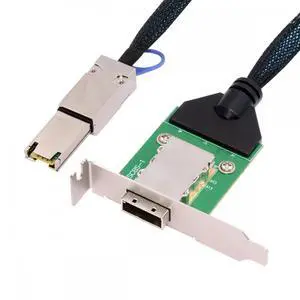 Chenyang External Mini SAS SFF-8088 Male to SFF-8088 Female Extension Cable PCBA With Low Profile Bracket