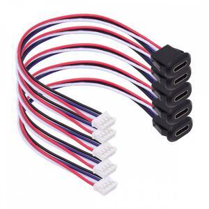 Chenyang 5pcs/set DIY OEM Type C Female Socket to 4Pin Header Cable Pitch=2.0mm Latch Mount Type DC 5V Power