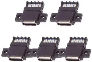 CY 5pcs/set DIY OEM Type C Female Socket Connector to 6Pin PCBA Pinout Flat Scew Mount Type DC 5V/20V PD Power