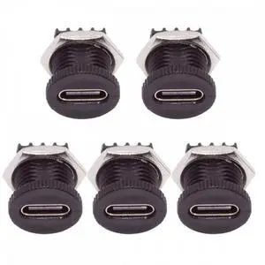 CY 5pcs/set DIY OEM Type C Female Socket Connector to 6Pin PCBA Pinout Scew Nut Mount Type DC 5V/20V PD Power