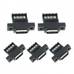 CY 5pcs/set DIY OEM Type C Female Socket Connector to 6Pin PCBA Pinout Vertical Scew Mount Type DC 5V/20V PD Power