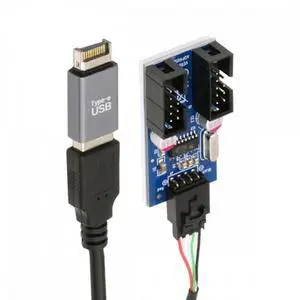 Chenyang USB 3.1 Front Panel Header Male Type-E to USB 2.0 Type-A Male 1 to 2 Female Motherboard 9pin 10pinHeader HUB Adapter Port Multiplier