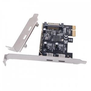 Chenyang USB3.1 Gen1 5Gbps Dual Type-C USB-C Female to PCI-E Express 1x Card Adapter ASM1042 with Low Profile Bracket
