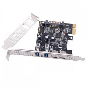 Chenyang USB3.1 Gen1 5Gbps Dual Type-A & Type-C USB-C Female to PCI-E Express 1x Card Adapter uPD720201 with Low Profile Bracket
