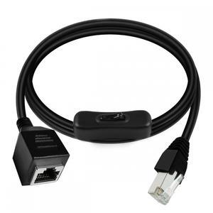 Chenyang RJ45 CAT6 8P8C STP UTP Male to Female Extension Cable with 304 Singal Switch On/Off LAN Ethernet Network Patch Cord