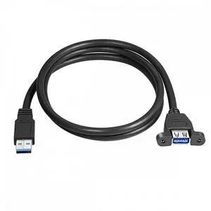 CY USB 3.0 Type A Male to Type A Female Extension Cable 50cm Panel Mount Type for Laptop Desktop