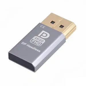 Chenyang 4K@60Hz DP Virtual Display Displayport Active Adapter Dummy Plug Headless Ghost Emulator 1080p@120Hz