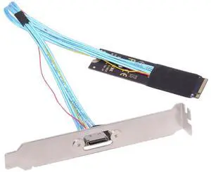 Chenyang 2280 NGFF PCI-E4.0 M.2 M-key to Oculink SFF-8612 SFF-8611 Host Cable 30cm with Bracket for NVME U.2 SSD eGPU