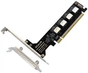 Chenyang PCI-Express 4.0 PCIE 16x Detachable to Four Oculink SFF-8612 SFF-8611 Internal VROC Raid0 Adapter for U.2 SSD eGPU External Graphics Card Dock