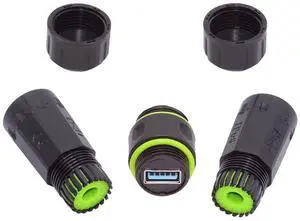 Chenyang M20 Locking IP68 Waterproof Type-A USB3.0 5Gbps USB-A Female to USB-A Female Extension Adapter Coupler