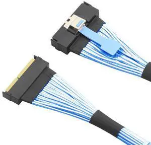 Chenyang PCI-E 5.0 Mini Cool Edge IO MCIO STR PCI-E 16x 124Pin Male to MCIO 124Pin Male Extender Cable 50cm with Pull Tab
