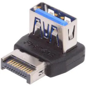 Chenyang USB 3.1 Front Panel Header Male Type-E to Type-A USB3.0 Female Data Adapter Down Angled 90 Degree for Motherboard
