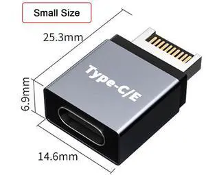 Chenyang USB 3.1 Front Panel Header Male Type-E to Type-C USB-C Female Motherboard Extension Data Adapter