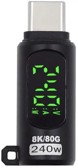 Chenyang USB5.0 80Gbps Male to Female Extension Adapter Smart LED Display Switch with 240W 8K 5K Compatible with USB4.0 Thunderbolt3/4/5