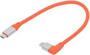 Chenyang USB3.2 20Gbps Male to Male Cable 90 Degree Left Right Angled Ultra Soft High Flex 100W 8K 5K 4K USB4.0 Hyper Super Flexible Cord (30cm)