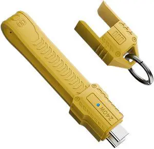 Chenyang USB5.0 80Gbps Flat Slim FPC Cable 240W 16K@30hz 8K 60Hz 5K Lanyard Strap Chain Compatible with 40Gbps USB4.0 Thunderbolt3/4/5 (Yellow Color)