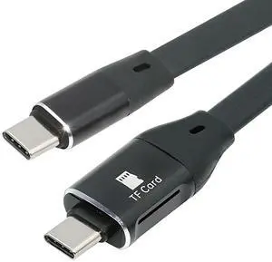 Chenyang Type-C USB-C Male to Male USB 3.1 10Gbps & TF Micro-SD Card Reader Flat Slim FPC Data Cable for Laptop Phone