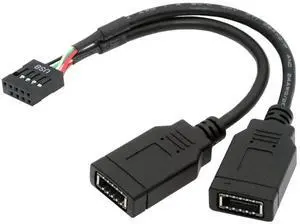 Chenyang Dual Port USB 3.1 Front Panel Socket Key-A Type-E to USB 2.0 9Pin 10Pin Mainboard Header Male Extension Cable