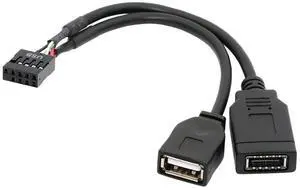Chenyang Dual Port Type-A & USB 3.1 Front Panel Socket Key-A Type-E to USB 2.0 9Pin 10Pin Mainboard Header Male Extension Cable