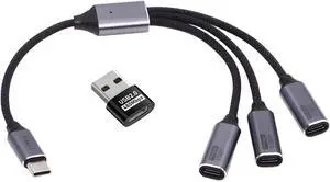 Chenyang USB 2.0 Type-C USB-C to 3 Ports Hub Cable Bus Power 1 to 3 Data for Laptop Desktop Phone Mouse Keyboard Printer Disk