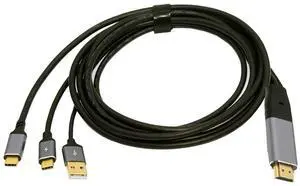 Chenyang Reversed HDMI 4K Source to Type C USB-C Touch Screen Displays Male HDTV Cable for Laptop Monitor 2.0m