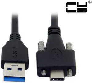 Chenyang USB 3.1 Type-C Dual Screw Locking to Standard USB3.0 Data Cable 1.2m Panel Mount Type