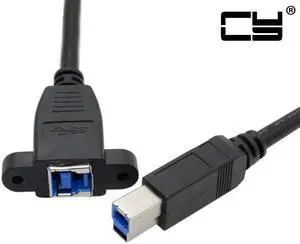CHENYANG Super Speed USB 3.0 backpanel mount B female To Male B type extension cable 0.5m