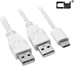 CHENYANG USB 3.1 Type C USB-C to Dual A Male Extra Power Data Y Cable for Cell Phone & Hard Disk UC-373