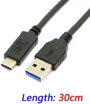 CHENYANG 30cm USB-C USB 3.1 Type C Male to Standard Type A Male Data Cable for Nokia N1 Tablet & Phone & Macbook & Hard Disk Drive UC-199-BK-0.3M