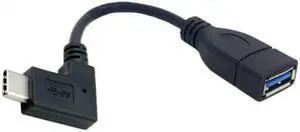 Jimier 90 Degree Right Angled USB-C USB 3.1 Type C Male to A Female OTG Data Cable for Macbook Tablet Mobile Phone UC-200-RI