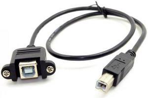 CHENYANG USB 2.0 B Type Male to Female Printer Scanner Hard Disk Extension Cable with Screws for Panel Mount 50cm