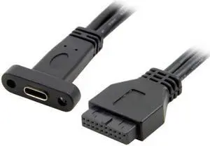 CHENYANG Single Port USB 3.1 Type C USB-C Female to USB 3.0 Motherboard 19pin Header Cable 40cm UC-365-0.4M